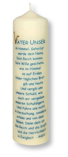 Spruchkerze 220/60 mm, Dek. 2100, "Vater unser im Himmel ..."